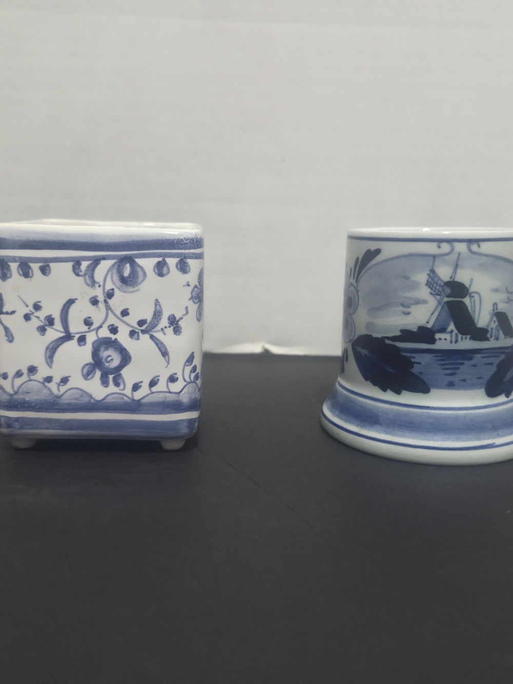 Blue & White Ceramics 2pc Delft-Style